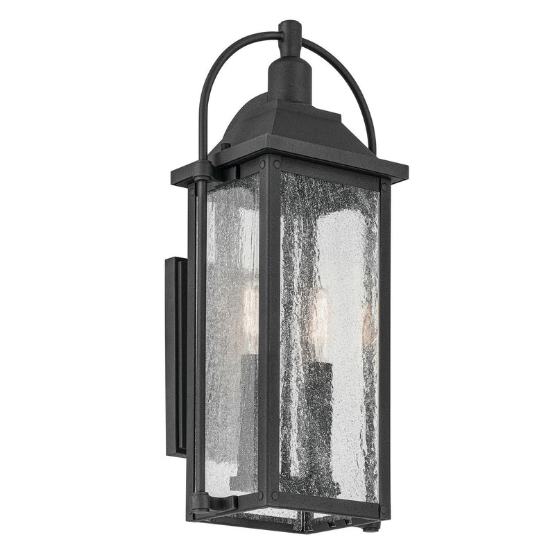 Harbor Row 2-Light Outdoor Wall Lantern in Textured Black