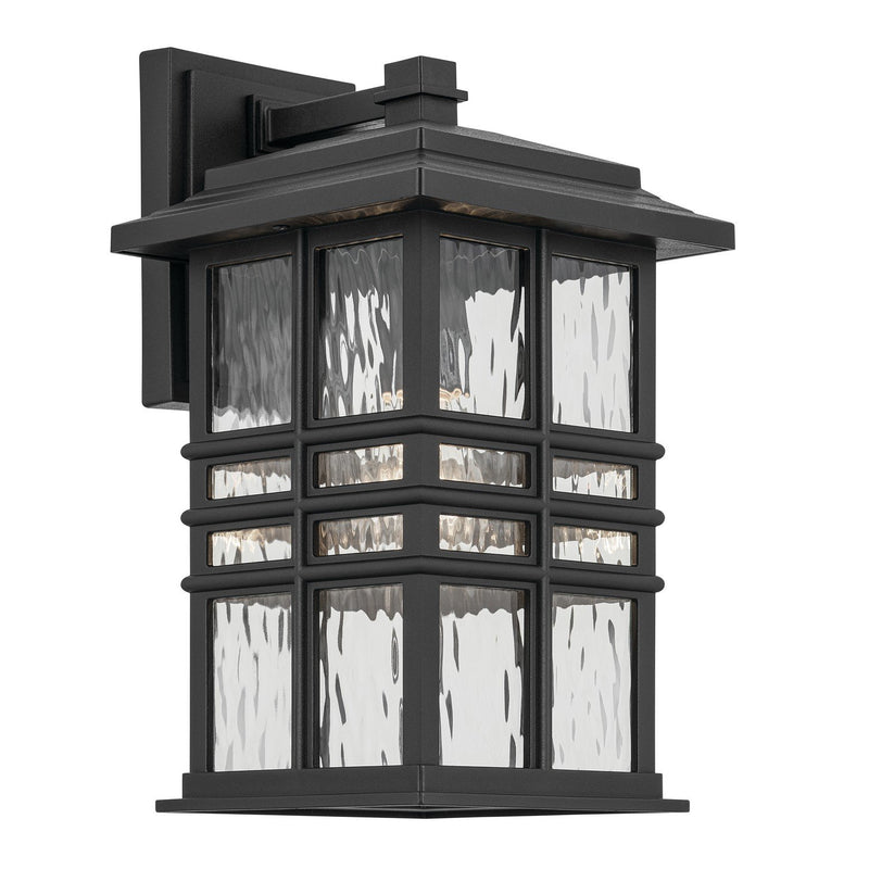 Beacon Square Medium Outdoor Wall Lantern in Textured Black