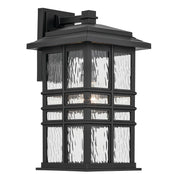 Beacon Square Large Outdoor Wall Lantern in Textured Black