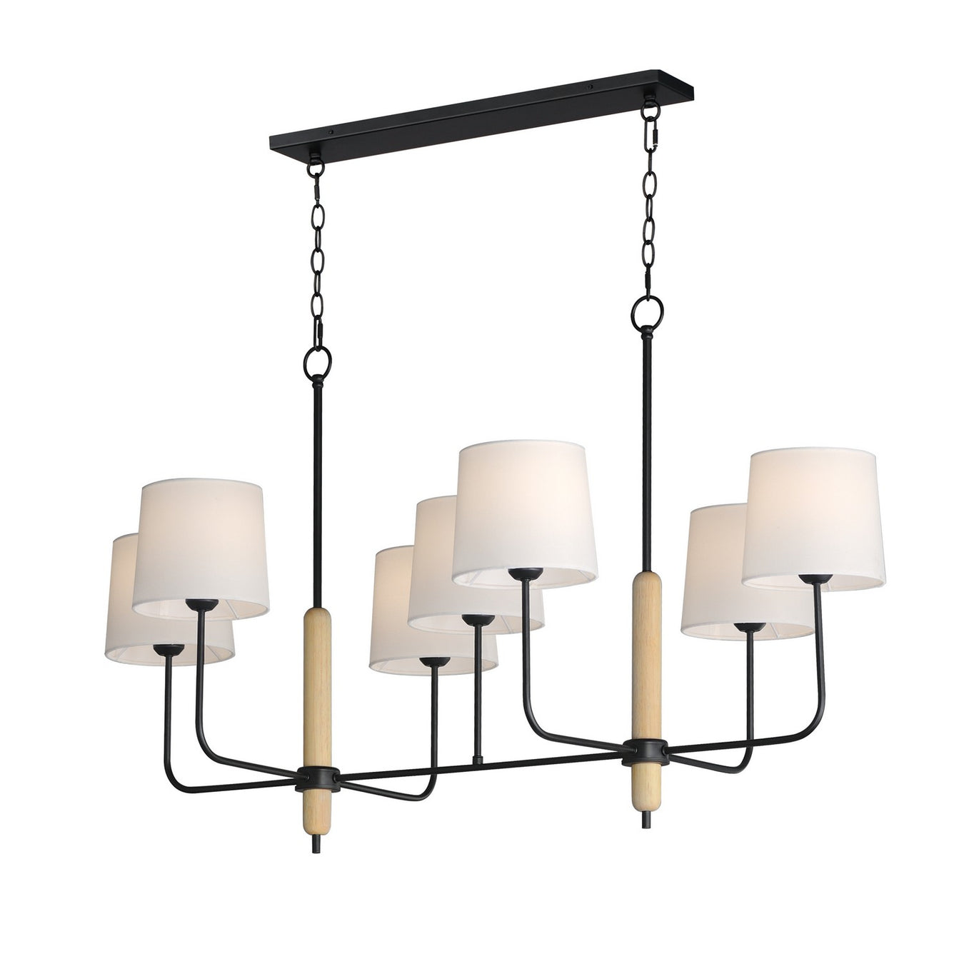 Bozeman Seven Light Linear Chandelier in Natural Wood