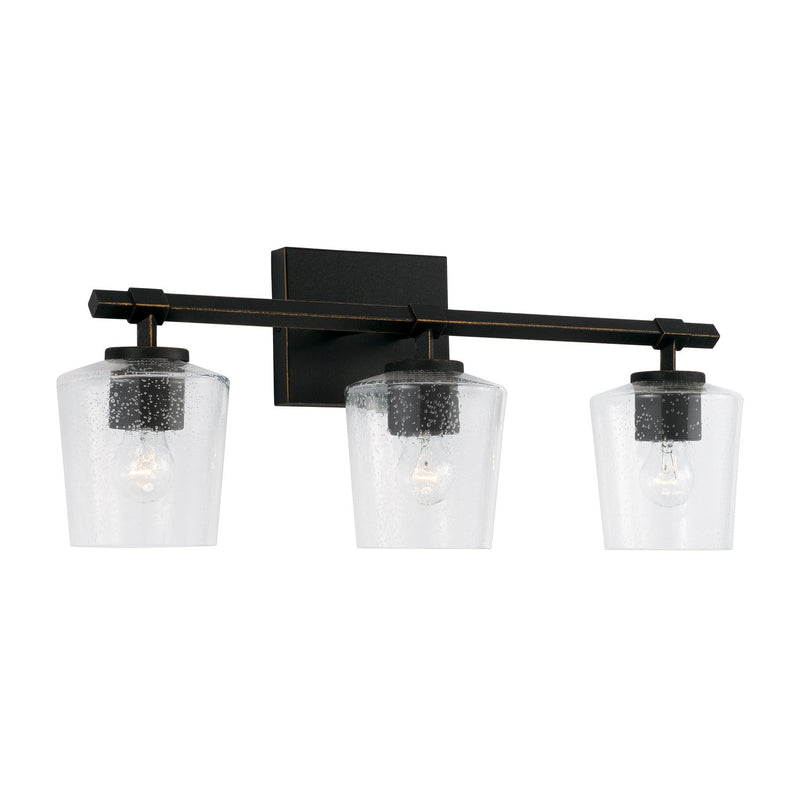 Ogden 3-Light Bath Vanity Light in Brushed Black Iron