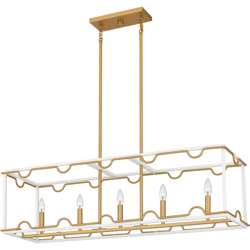 Brinkman 5-Light Linear Pendant in Matte White