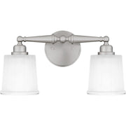 Cecilia 2-Light Bath Vanity Light in Brushed Nickel