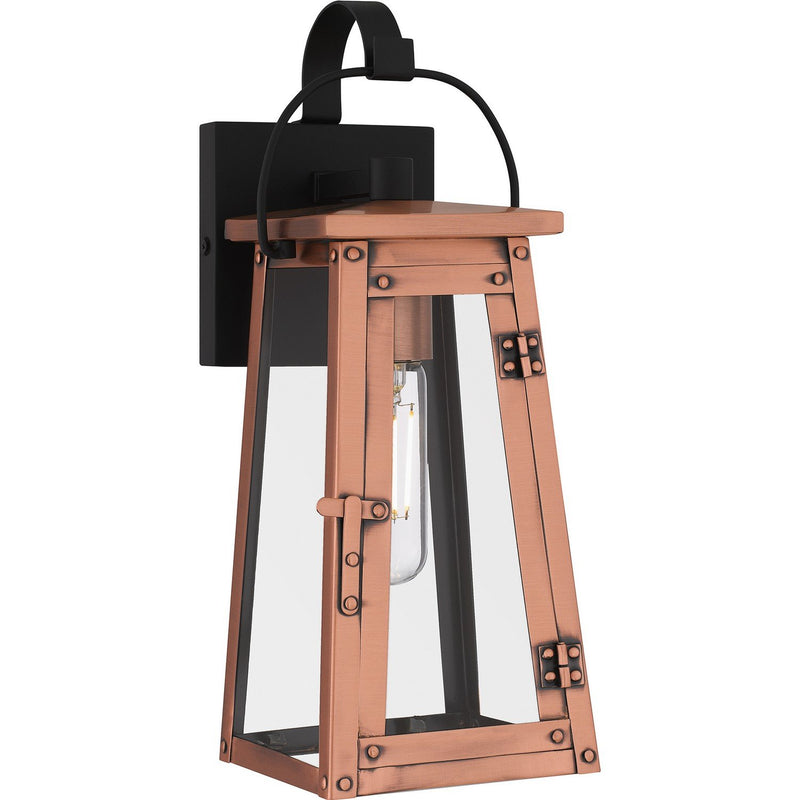 Carolina Small Outdoor Wall Lantern in Aged Copper