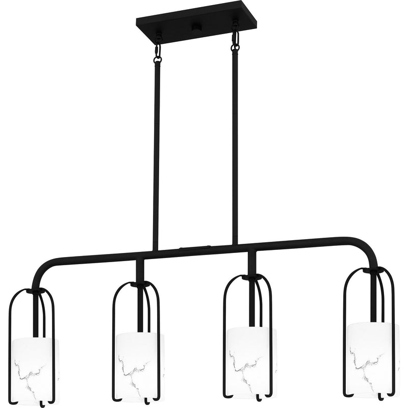 Fairbanks 4-Light Linear Pendant in Matte Black