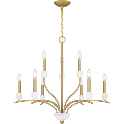 Frida 9-Light Chandelier in Aged Brass
