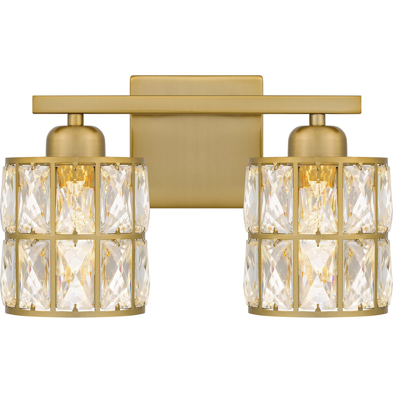 Gibson 2-Light Bath Vanity Light in Aged Brass