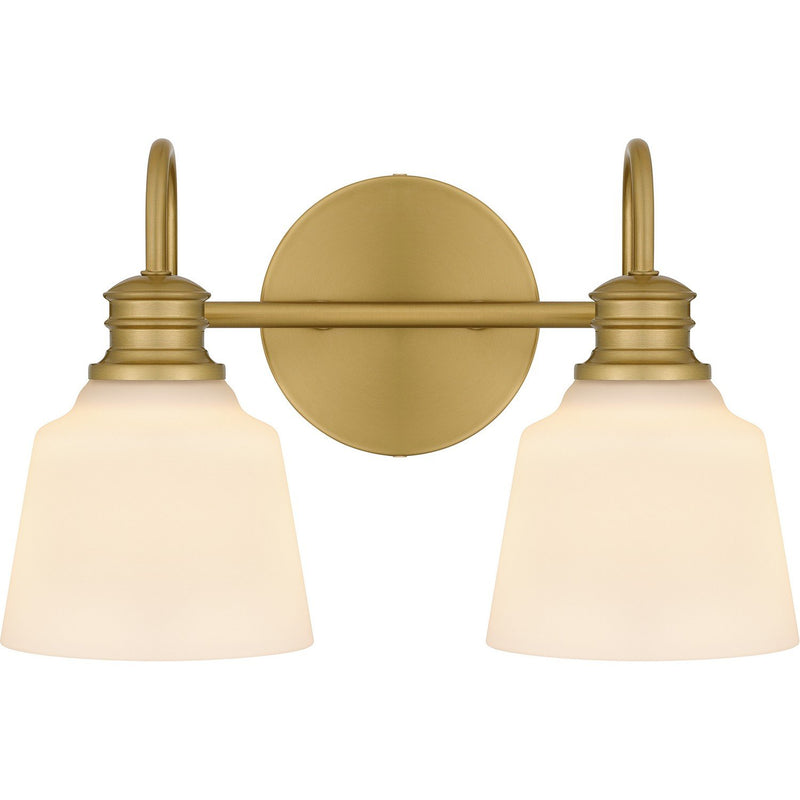 Hinton 2-Light Bath Vanity Light in Aged Brass