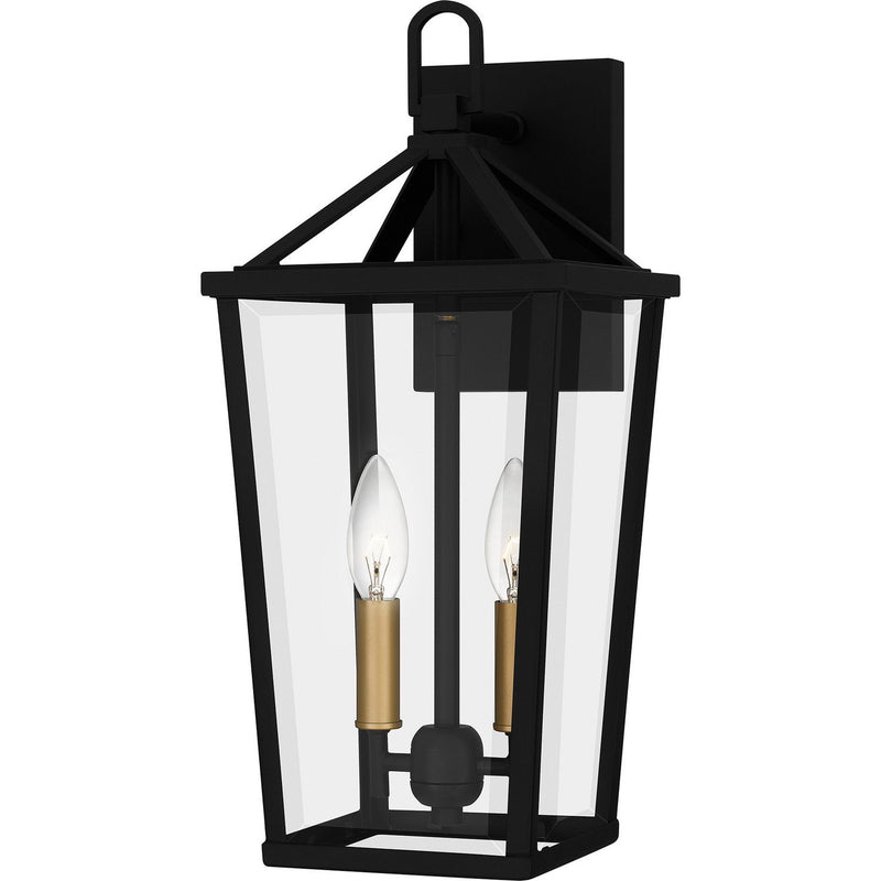 Hull 2-Light Outdoor Wall Lantern in Matte Black
