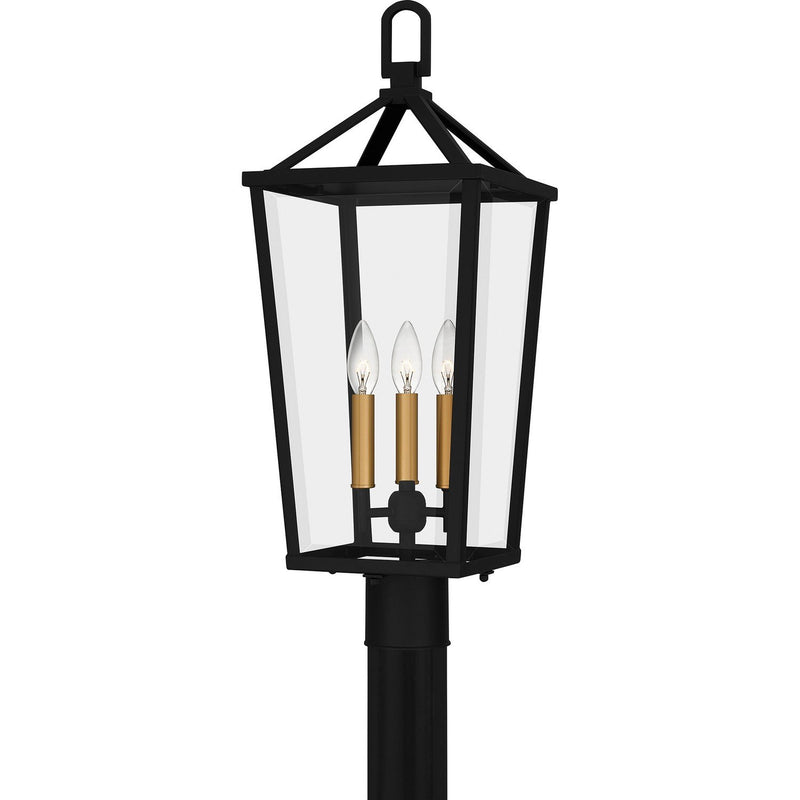 Hull 3-Light Outdoor Post Lantern in Matte Black