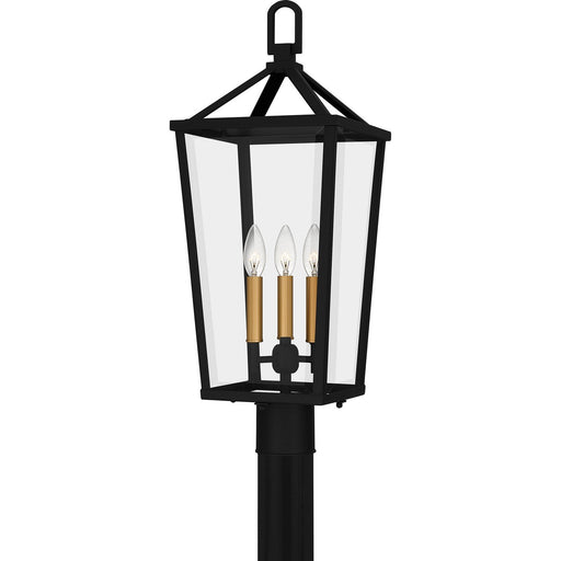 Hull 3-Light Outdoor Post Lantern in Matte Black