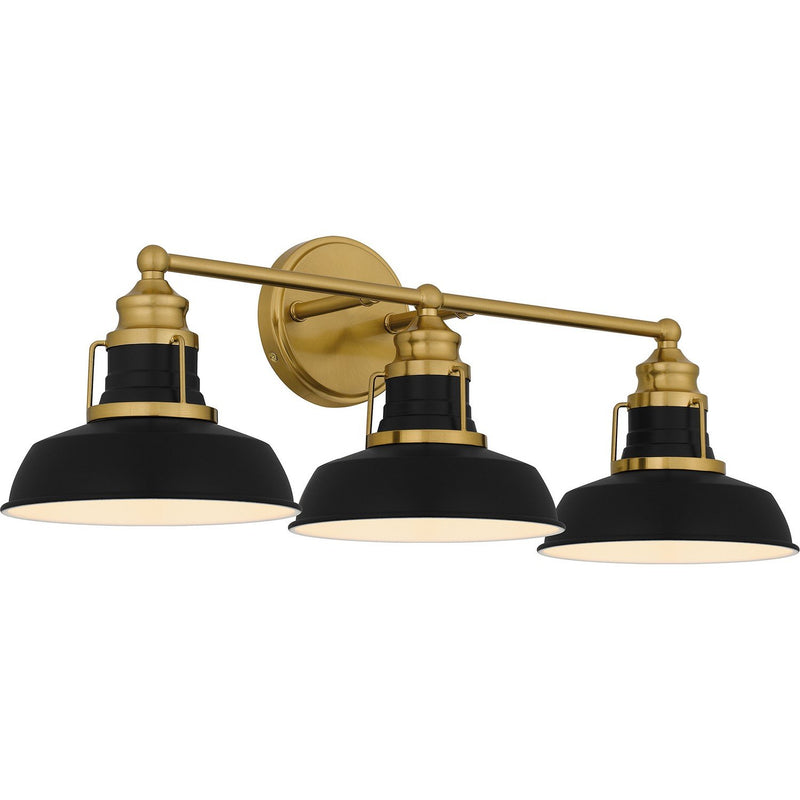 Huxley 3-Light Bath Vanity Light in Aged Brass