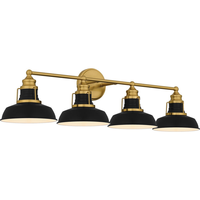 Huxley 4-Light Bath Vanity Light in Aged Brass