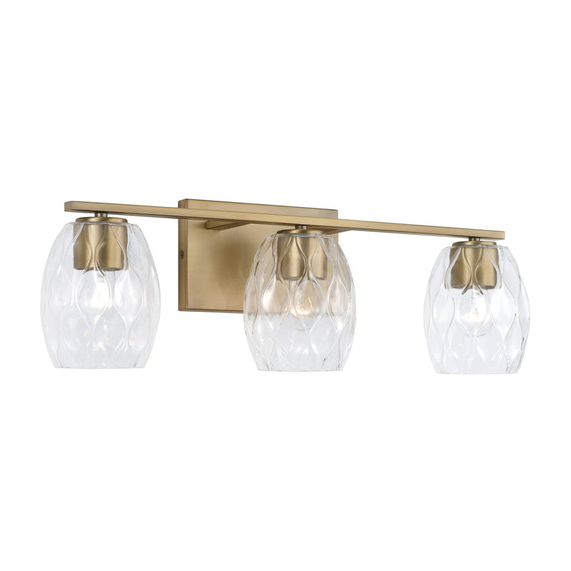 Lucas 3-Light Bath Vanity Light in Aged Brass