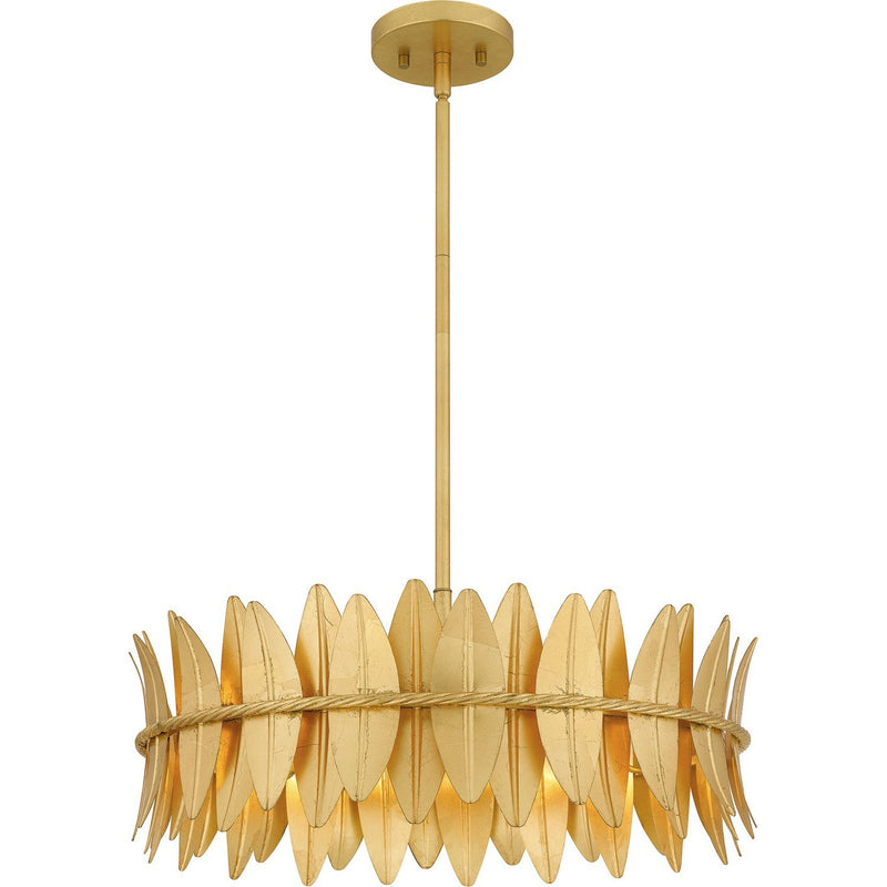 Liza 4-Light Pendant in Gold Leaf