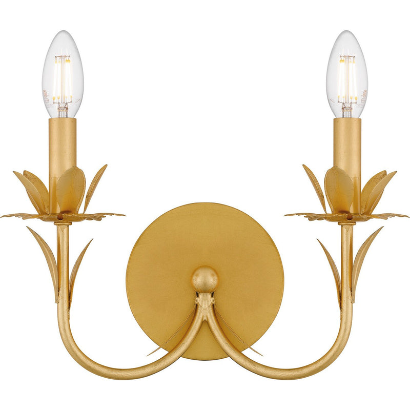 Maria 2-Light Wall Sconce in Gold Leaf