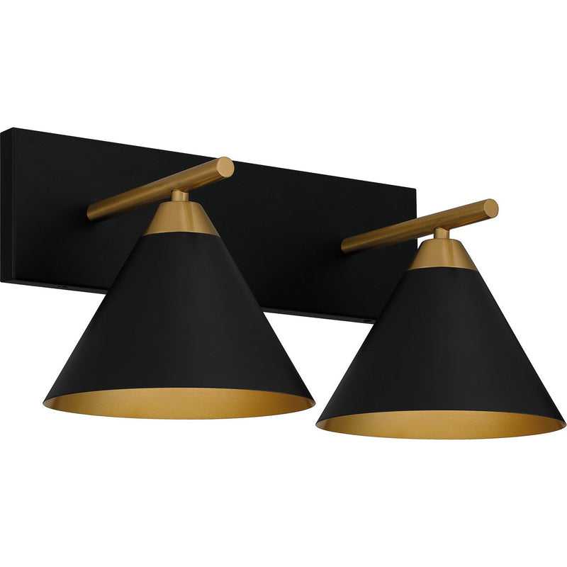 Mastro 2-Light Bath Vanity Light in Matte Black