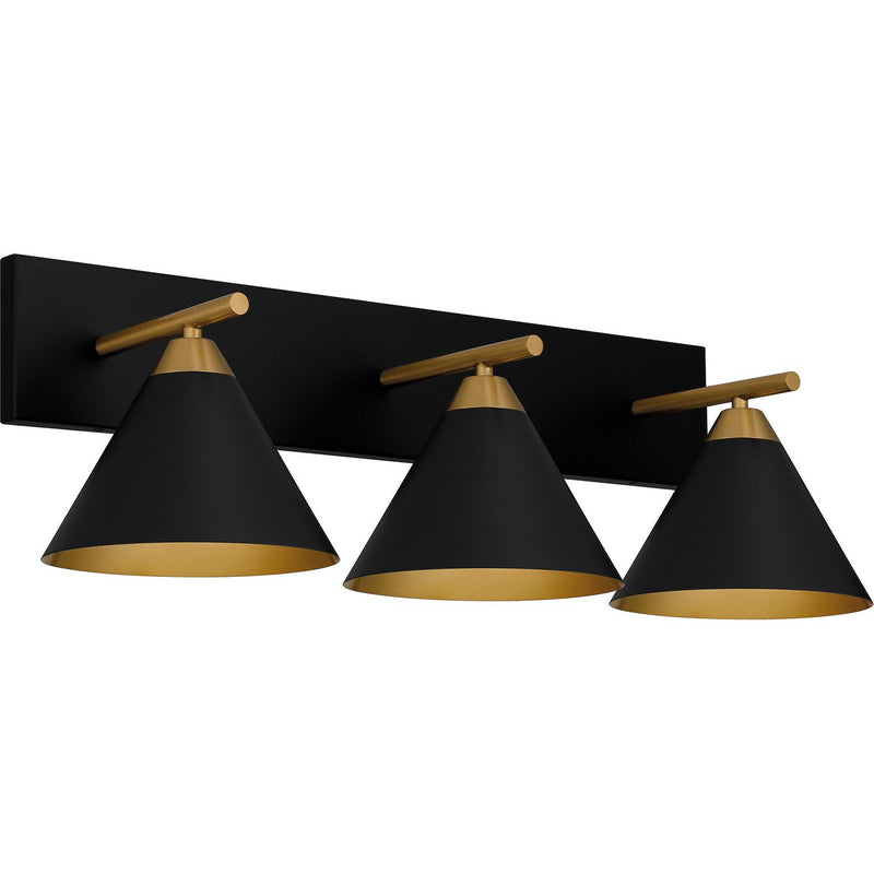 Mastro 3-Light Bath Vanity Light in Matte Black