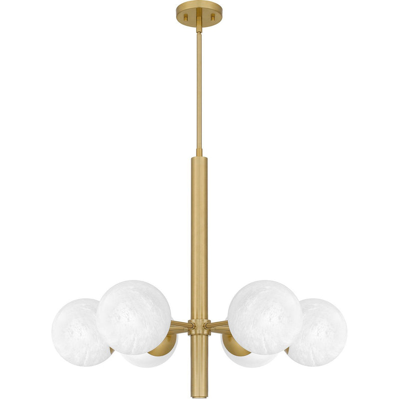 Solei 6-Light Chandelier in Aged Brass