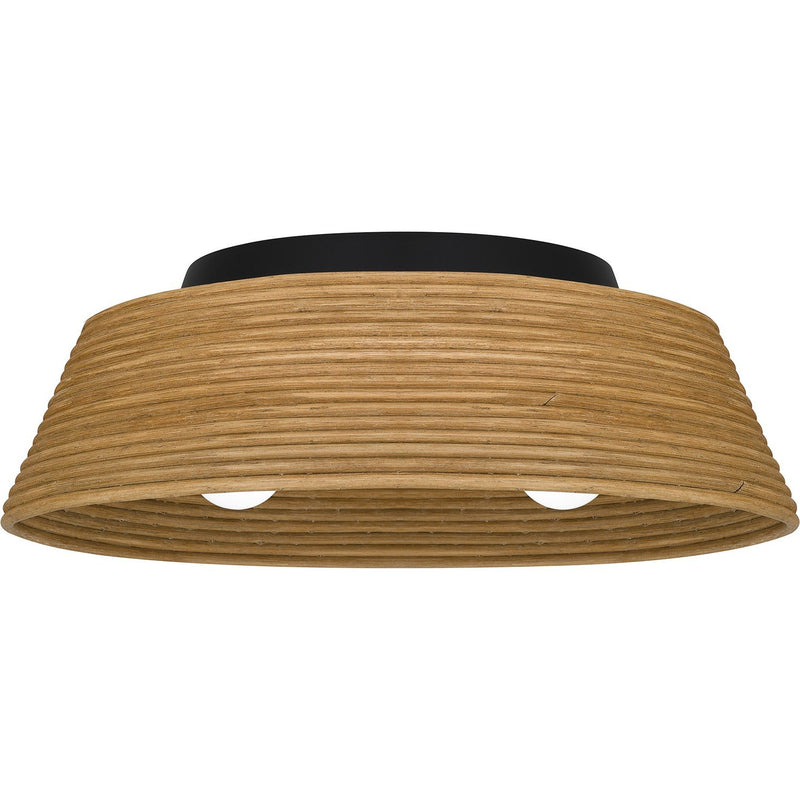 Bamboo 3-Light Flush Mount in Matte Black