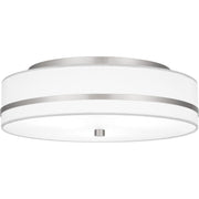 Fabric Drum 3-Light Flush Mount in Brushed Nickel