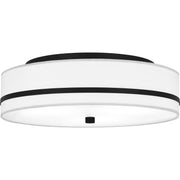 Fabric Drum 3-Light Flush Mount in Matte Black