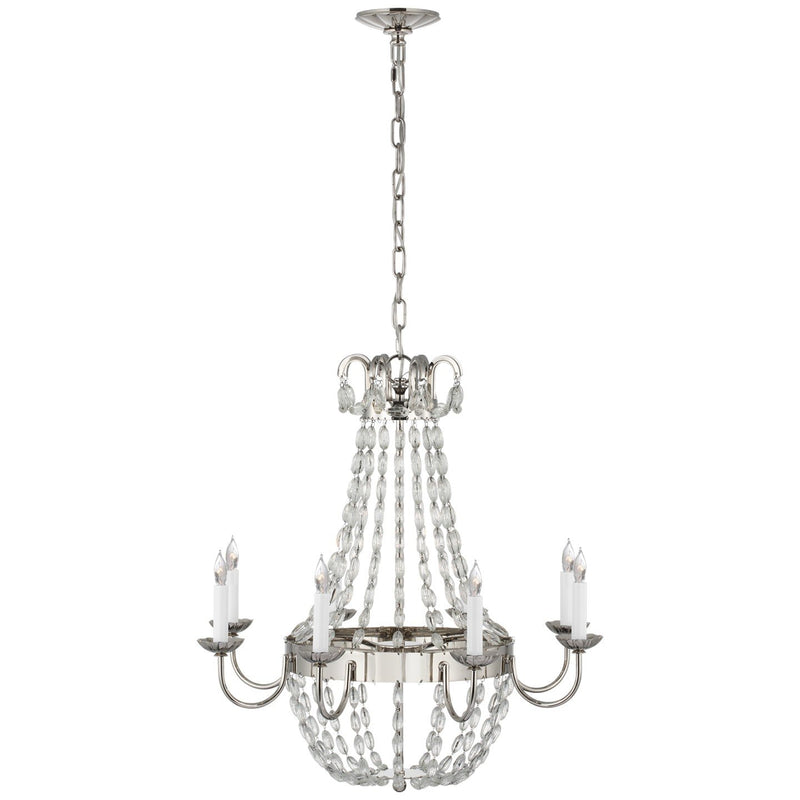Paris Flea Market Medium 8-Light Chandelier in Polished Nickel