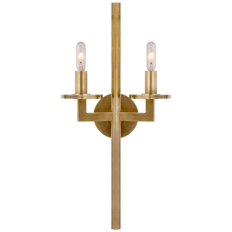 Liaison Double 2-Light Wall Sconce in Antique-Burnished Brass