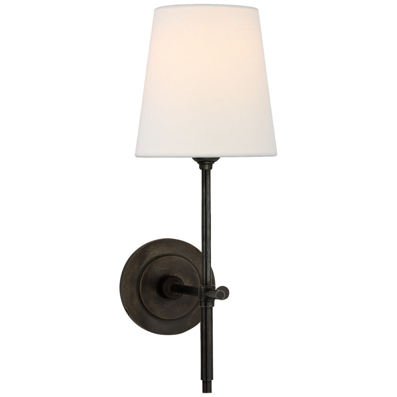 Bryant 14" Linen Shade Wall Sconce in Bronze