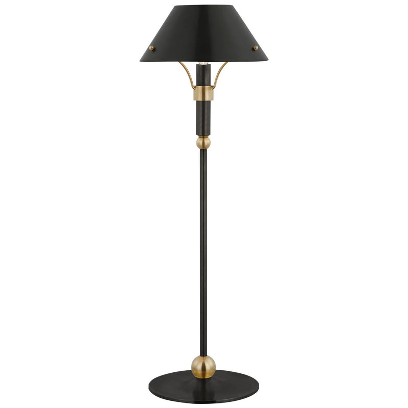 Turlington Medium Table Lamp in Bronze and Hand-Rubbed Antique Brass