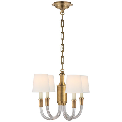 Vivian Mini 4-Light Chandelier in Crystal with Brass