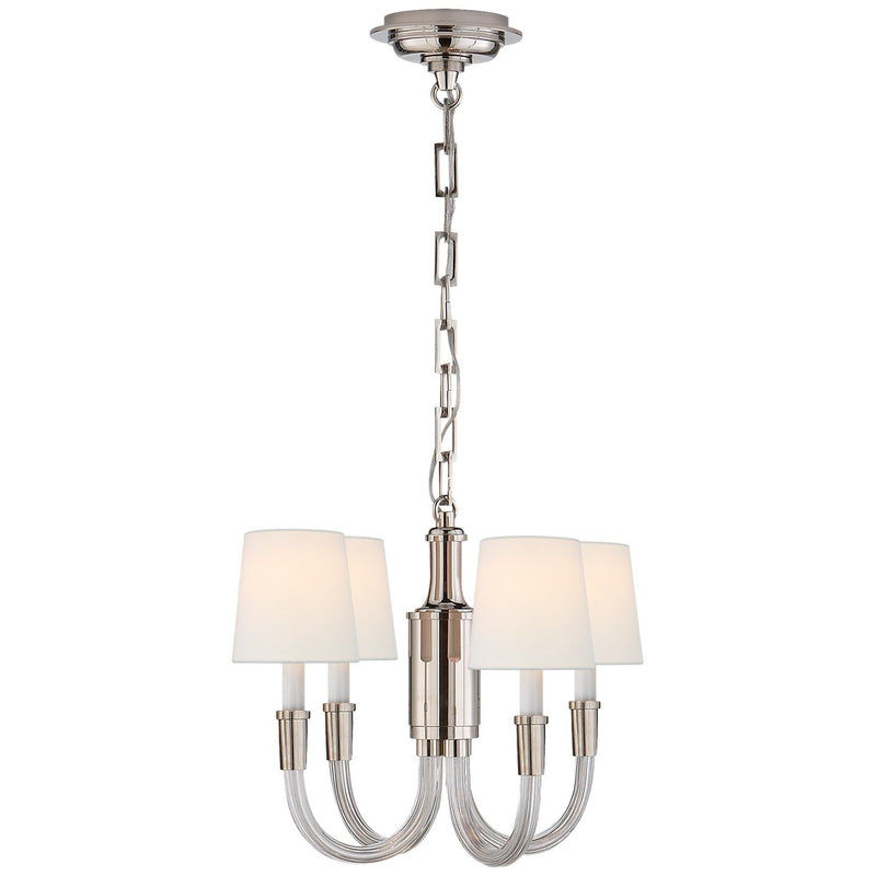 Vivian Mini 4-Light Chandelier in Crystal with Polished Nickel