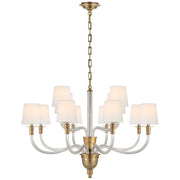 Vivian Large Two-Tier 12-Light Chandelier in Hand-Rubbed Antique Brass