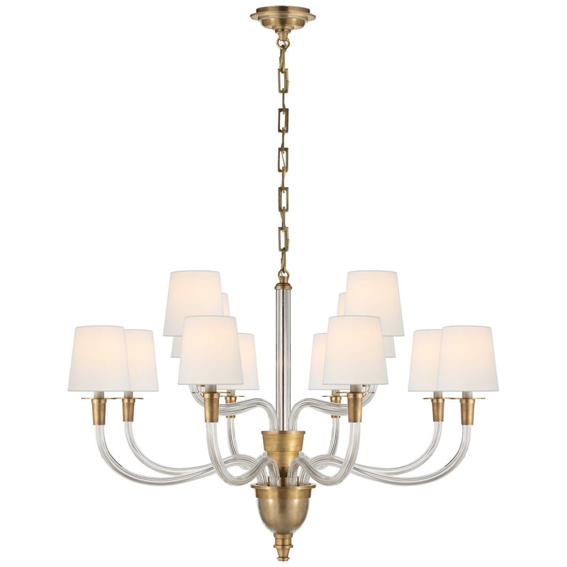 Vivian Large Two-Tier 12-Light Chandelier in Hand-Rubbed Antique Brass