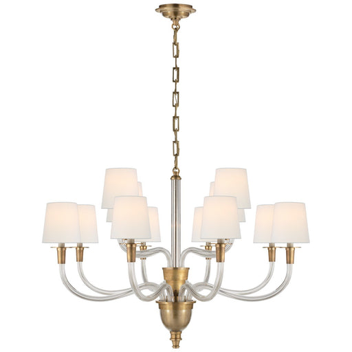 Vivian Large Two-Tier 12-Light Chandelier in Hand-Rubbed Antique Brass