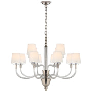 Vivian Large Two-Tier 12-Light Chandelier in Polished Nickel