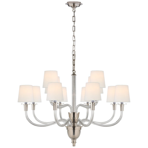 Vivian Large Two-Tier 12-Light Chandelier in Polished Nickel