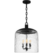 Water Glass 3-Light Pendant in Matte Black