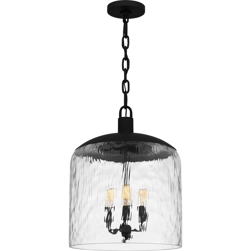 Water Glass 3-Light Pendant in Matte Black