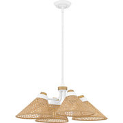 Mid-Century 4-Light Chandelier in Matte White