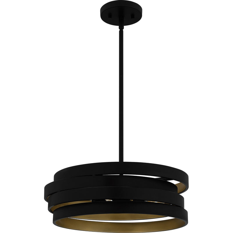 Tiered Metal 3-Light Pendant in Matte Black