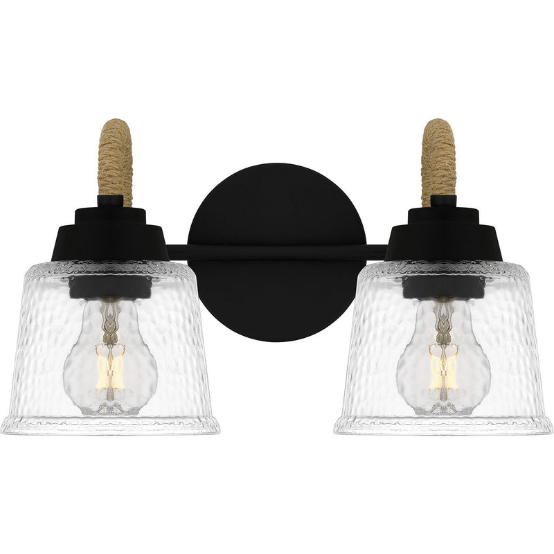 Seabreeze 2-Light Bath Vanity Light in Matte Black
