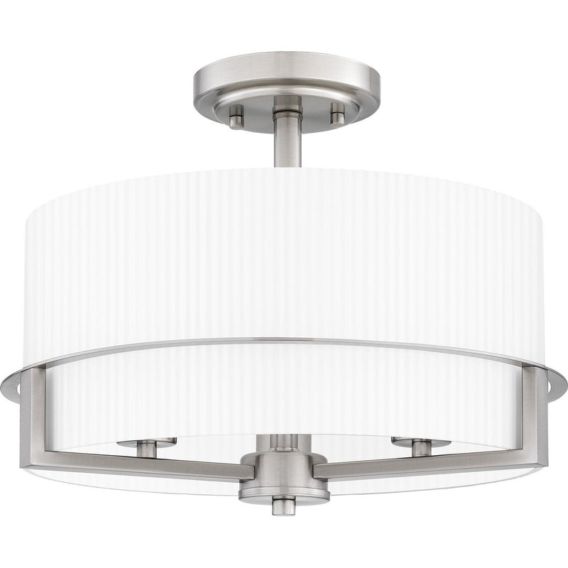 Seymour 3-Light Semi-Flush Mount in Brushed Nickel