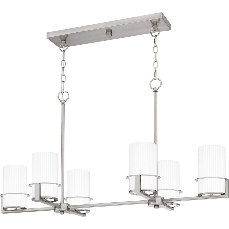 Seymour 6-Light Island Chandelier in Brushed Nickel