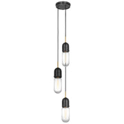 Junio 3-Light Pendant in Bronze and Brass