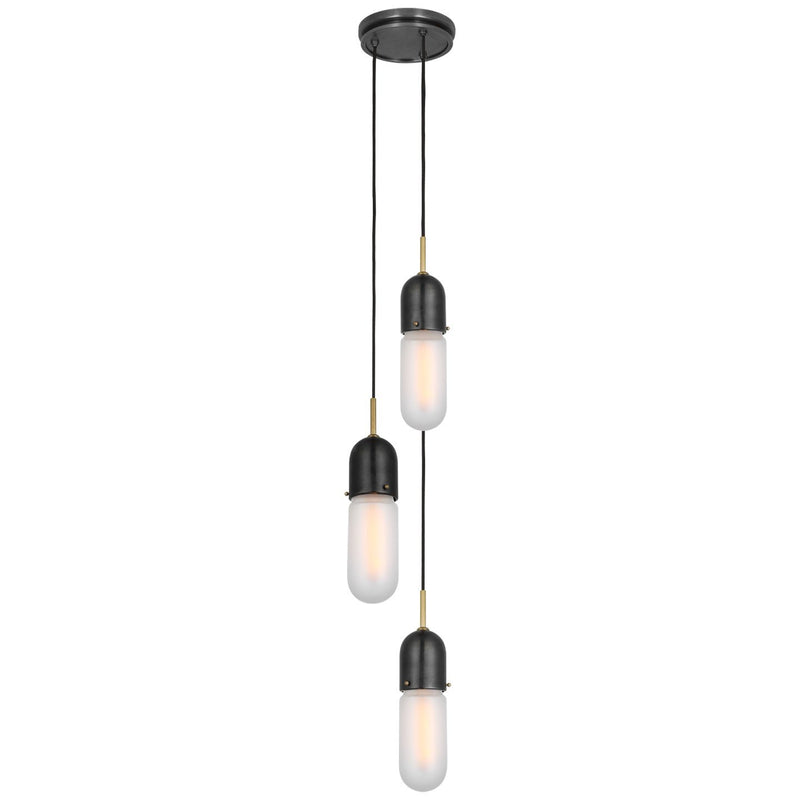 Junio 3-Light Pendant in Bronze and Brass