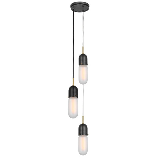 Junio 3-Light Pendant in Bronze and Brass