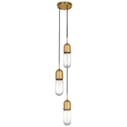 Junio 3-Light Pendant in Hand-Rubbed Antique Brass