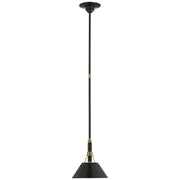 Turlington Small Mini Pendant in Bronze and Hand-Rubbed Antique Brass