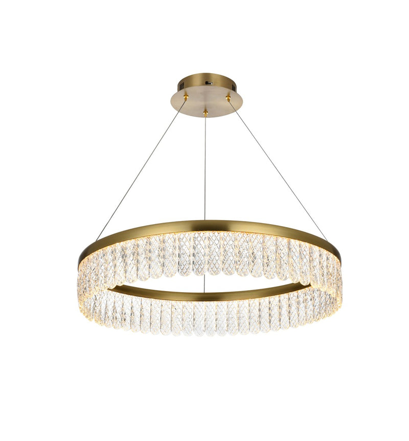 Rune LED Chandelier in Satin Gold - Lamps Expo